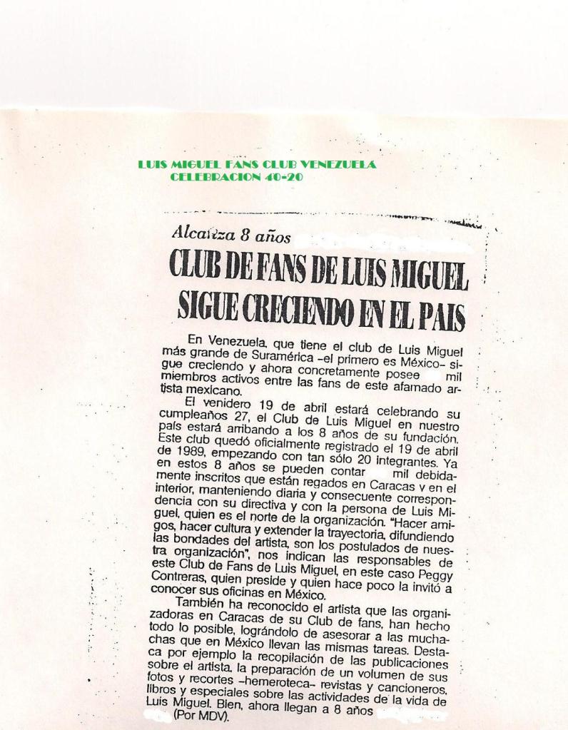 El club de fans de Luis Miguel sigue creciendo en Venezuela