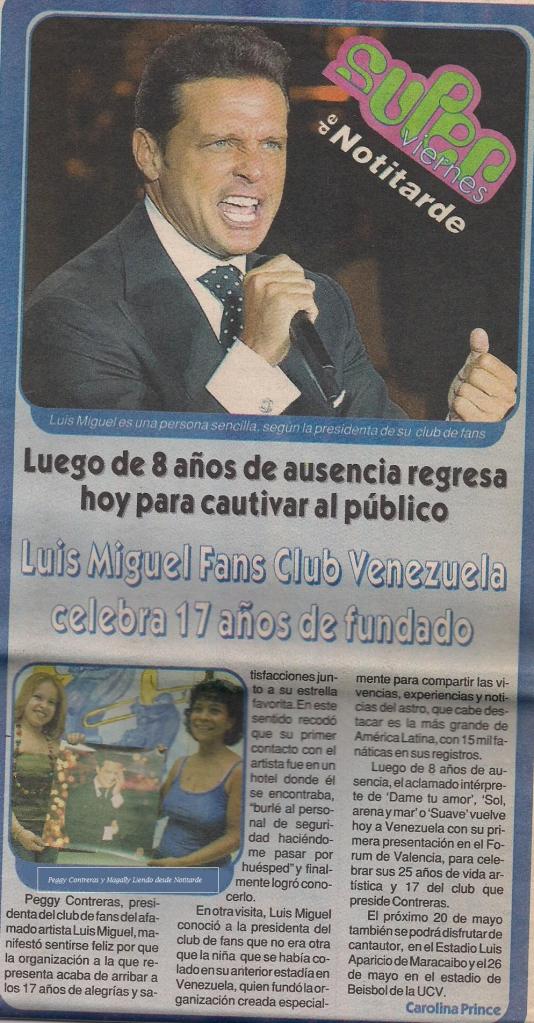 Club de Fans de Luis Miguel en Venezuela celebrando 17 años